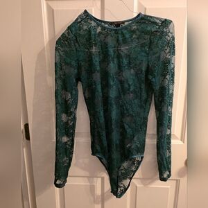 Forever 21 Teal Lace Bodysuit